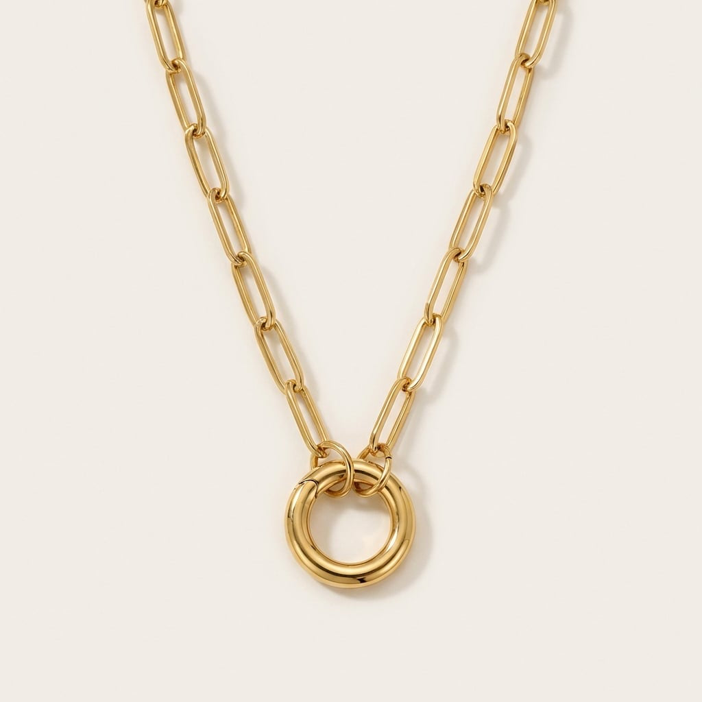 Round Charm Halskette
