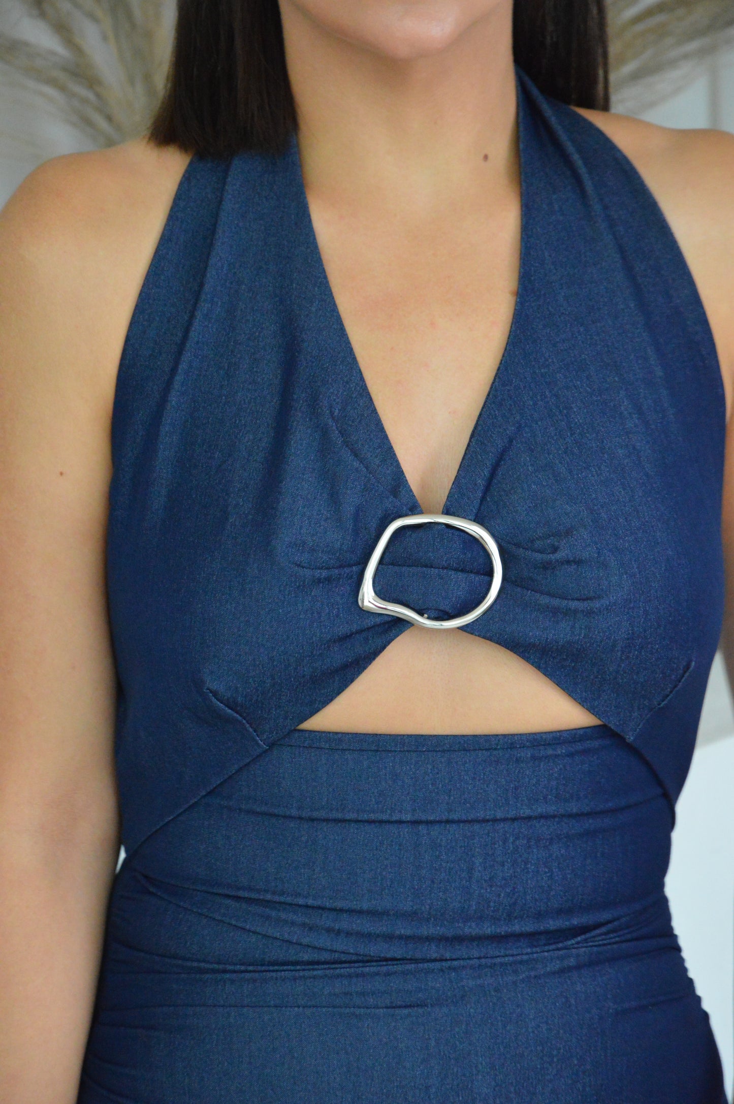 Jeans Kleid mit Cut-Out
