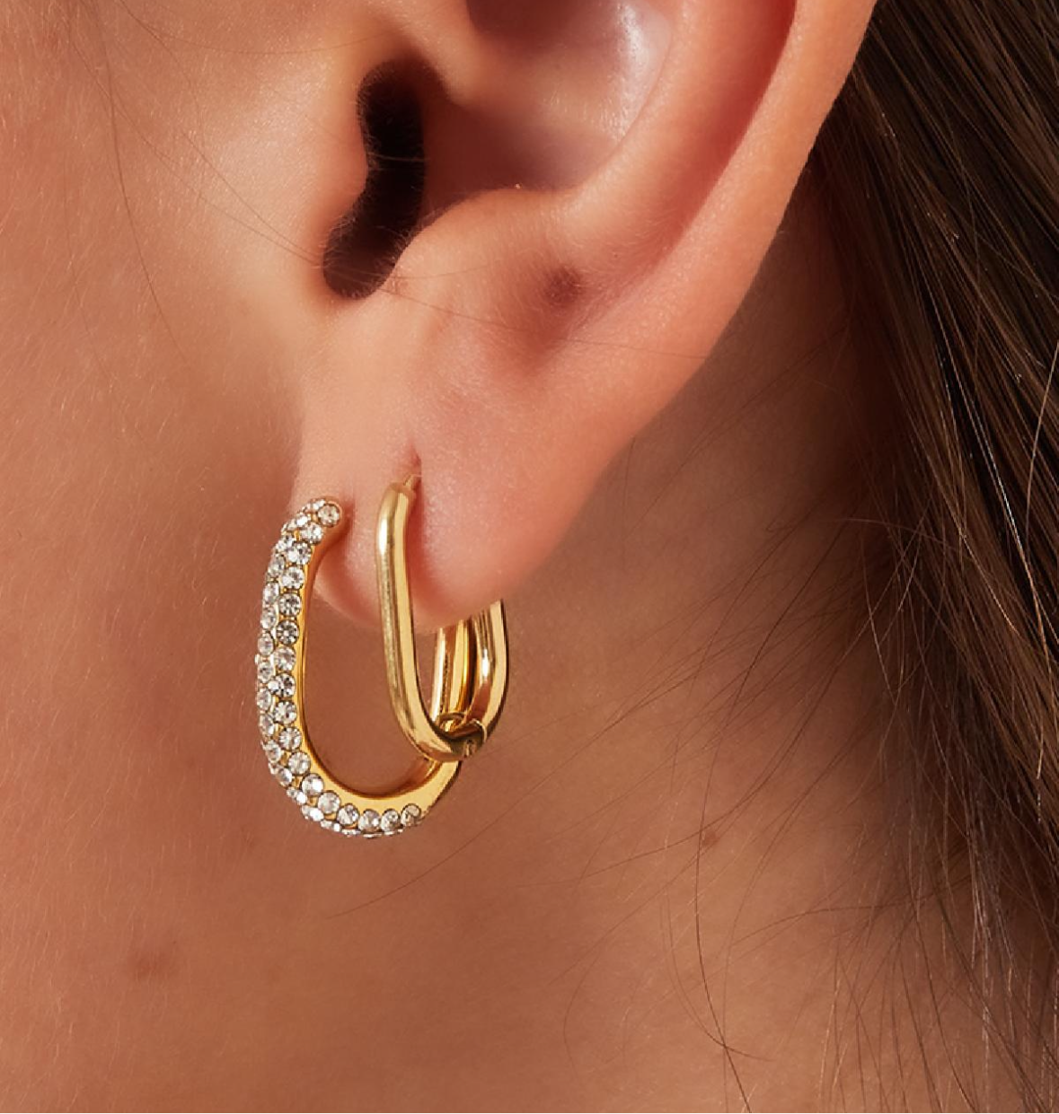 Oval Diamond Ohrringe